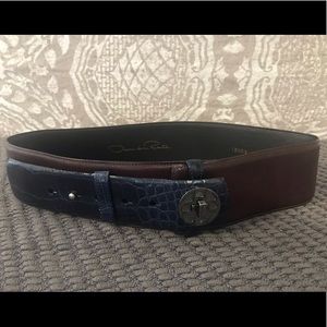 Oscar De La Renta Leather Belt, Small